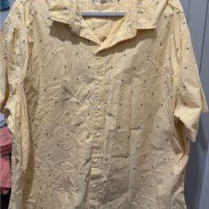 Men's Yellow Striped Casual Shirt